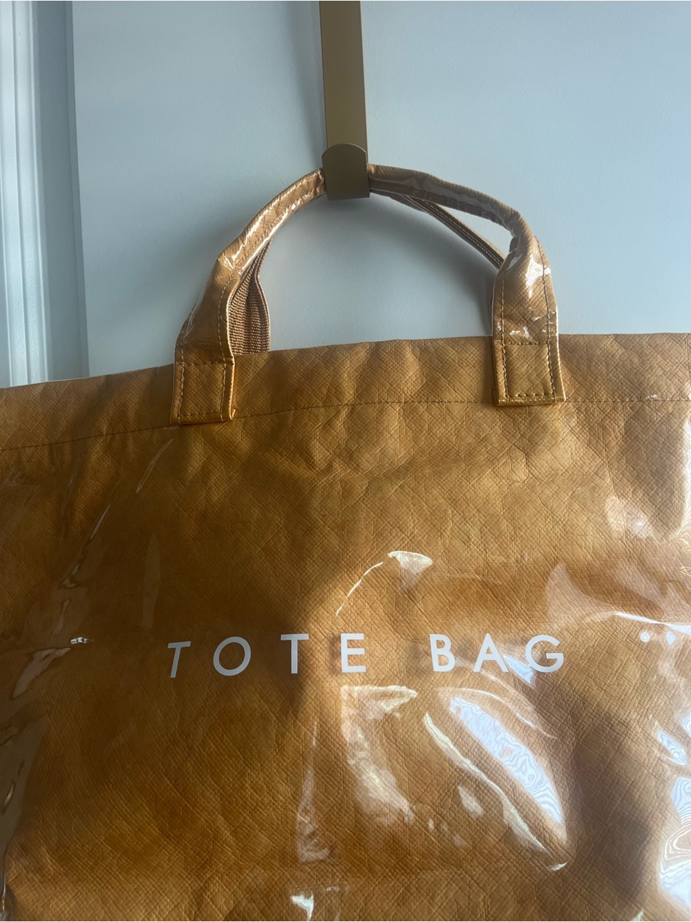 Tote Bag  Leather-Look Tote in Tan - Picture 9 of 11